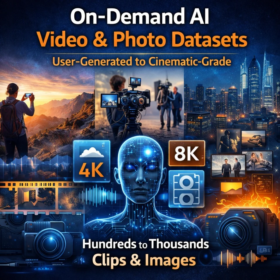 On-Demand AI Video & Photo Datasets (UGC to Cinematic)